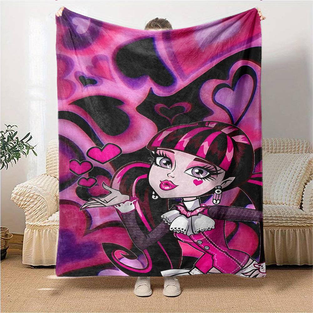 1Pc Monster High Starry Night Blanket For Couch Bed Plush Cozy Fuzzy Blanket Super Soft Warm Blankets For Fall And Winter 091828