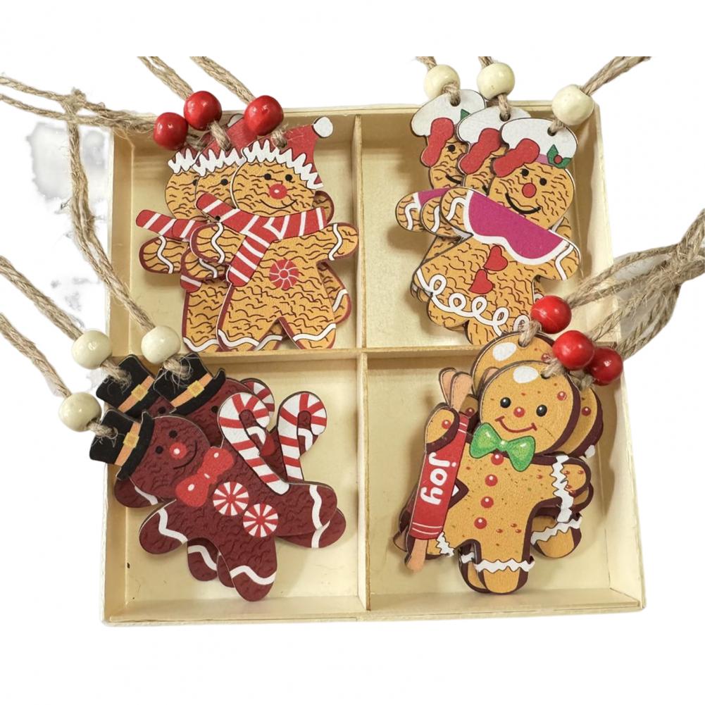 

Holiday Charm Ornaments Christmas Gnome Shapes Christmas Wooden Ornaments Set Gnome Gingerbread Man Decorations for Xmas Tree