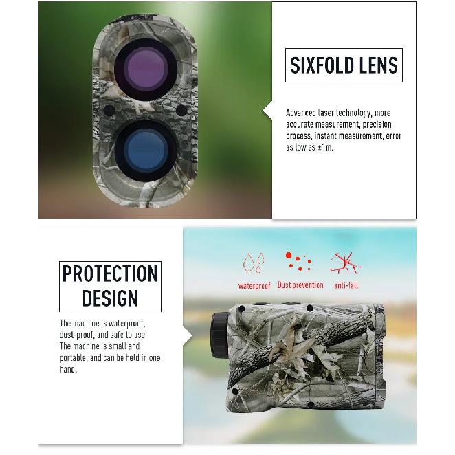 HD Laser Rangefinder Distance Meter 600/800/1000M Monocular Telescope Speed Meter Flag-Lock for Golf Hunting Range Finder