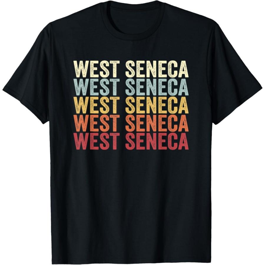 West Seneca New York West Seneca NY Retro Vintage Text T-Shirt XXXXXL чёрный