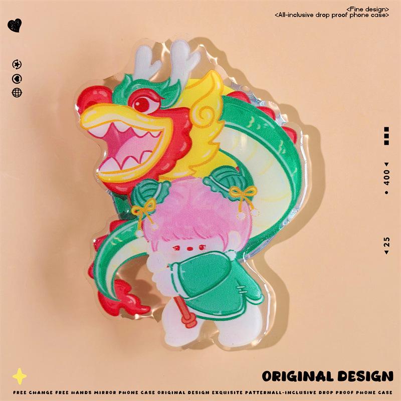 Zhitai Desktop Rotating Magnetic Cartoon Phone Holder with Lazy Telescopic Airbag Design