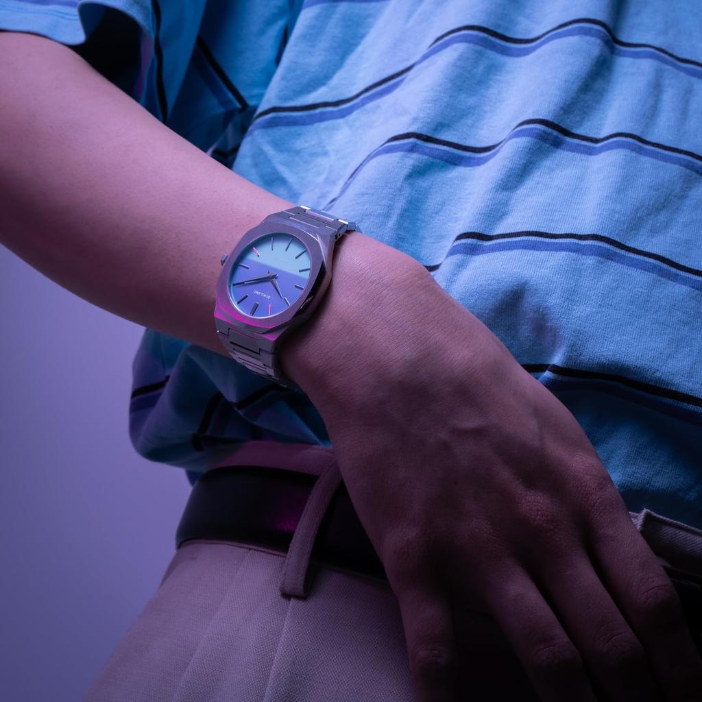 Color changes under UV Authorized dealer D1 Milano Unisex Watch Wristwatch Ultra Thin Chromo Sync UTBJ43 40mm Blue Light Blue light. [D1 MILANO] Men's