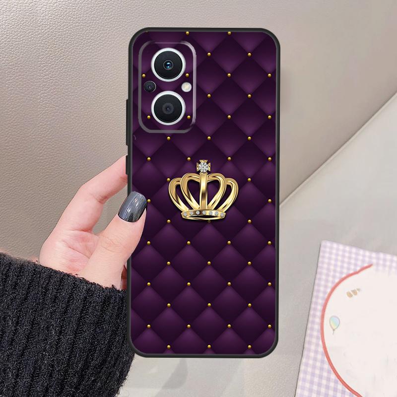 Quilted Texture Sofa Pattern Crown Funda For OPPO Reno 14 10 11 12 13 Pro 12F 11F 13F 14F 7 8 Lite OPPO Find X9 X8 X6 Pro Case