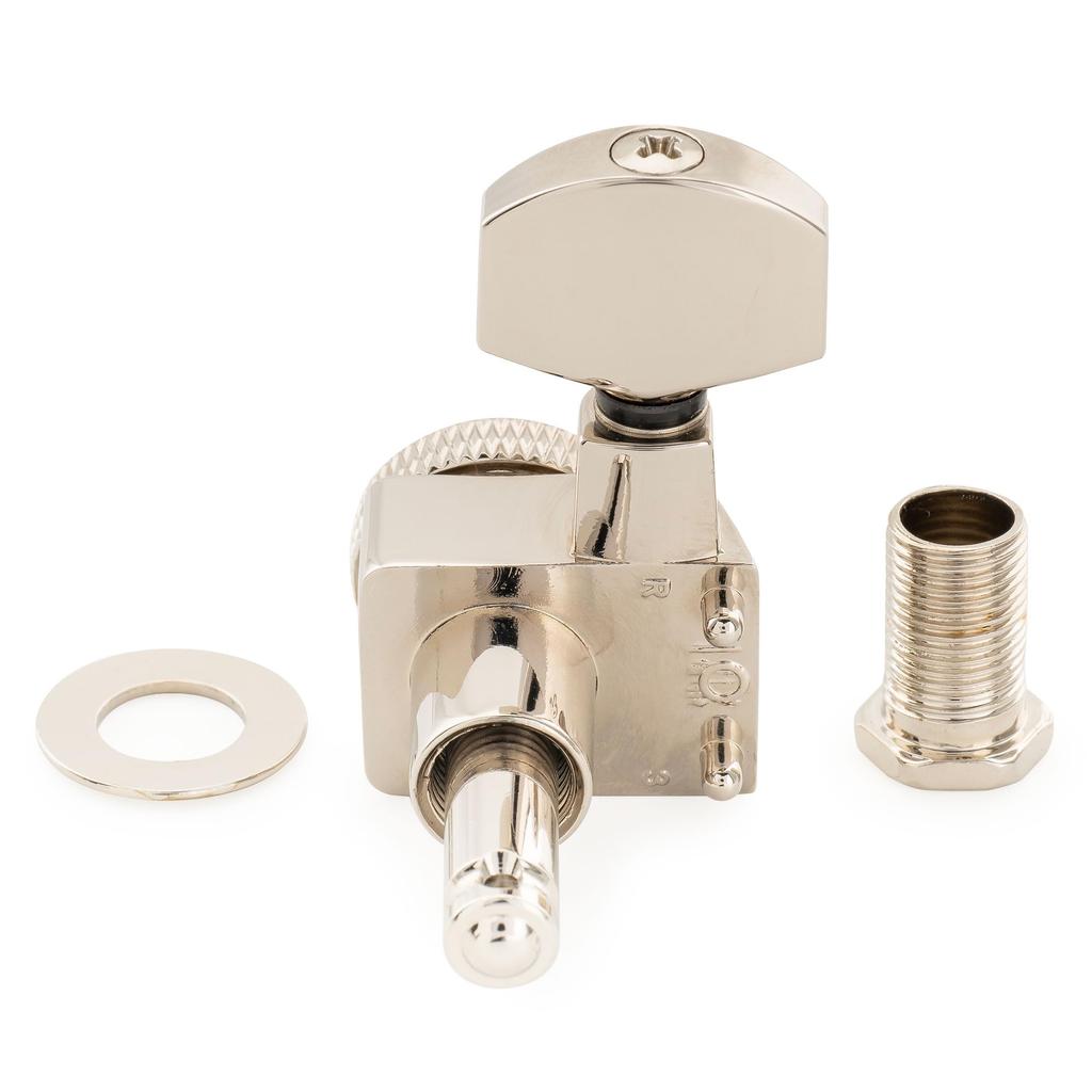 Musiclily Pro locking gear hexagonal for Fender Stratocaster and Telecaster electric nickel 6-in-line 2-pin tuners, 181 ratio, button, guitars,