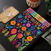 Set da 4 sottobicchieri radiant-mexican-embroidery in lino, base da tavolo, camion rosso con stampa di alberi, sottobicchiere da cucina, tovagliette per tavolo da pranzo, decorazione
