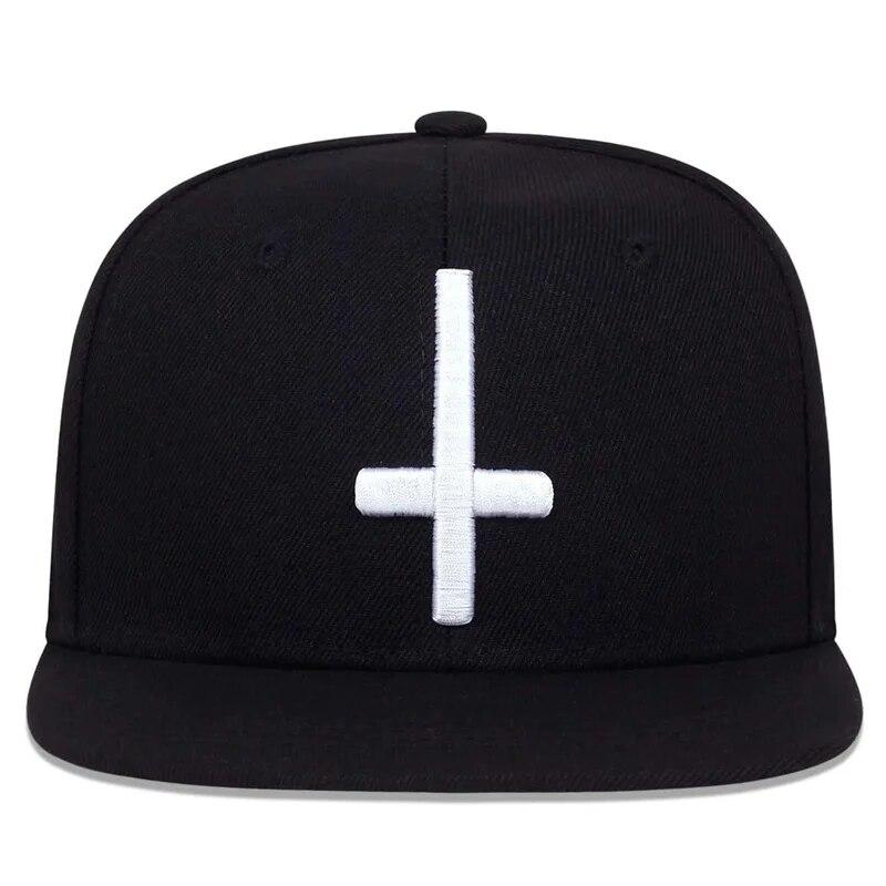 Cappelli Hip-hop Unisex Ricamo a Croce Piatto Primavera Autunno Outdoor Regolabili Casual Berretti da Baseball Cappello Parasole