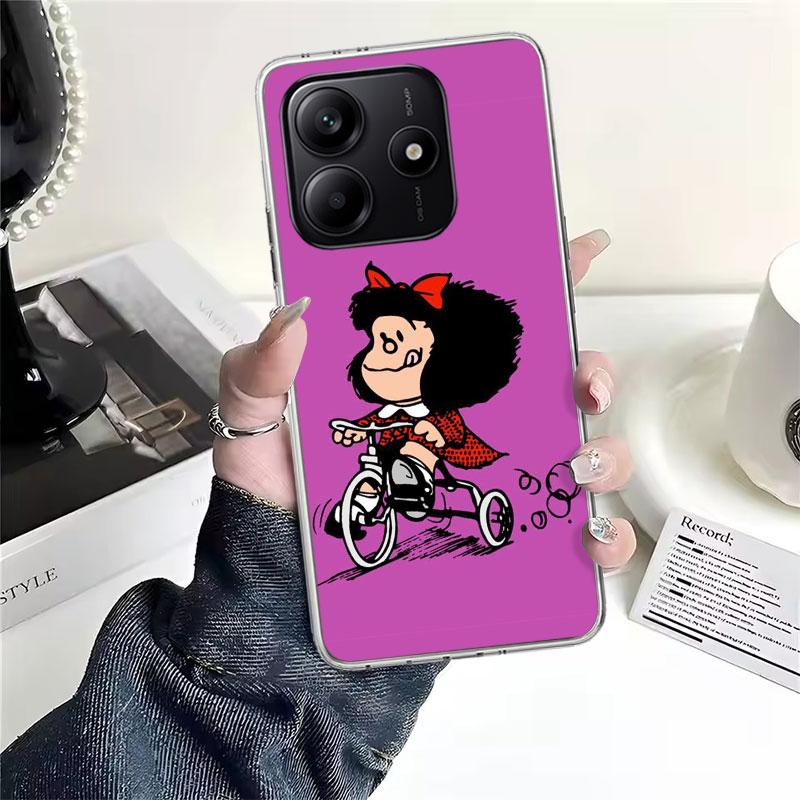 

Cartoon Cute Mafalda Soft Phone Case For Xiaomi Redmi Note 15 14 14S 13 12 Pro Plus 12S 11 11S 11E 10 10S 11T 5G Fundas Coque Re Redmi Note 12 Pro 5G