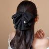 Exquisite Elegant Black Mesh Bow Hair Clip For Women Simple Temperament Hair Claw French Style Ponytail Clip Hair Accessory