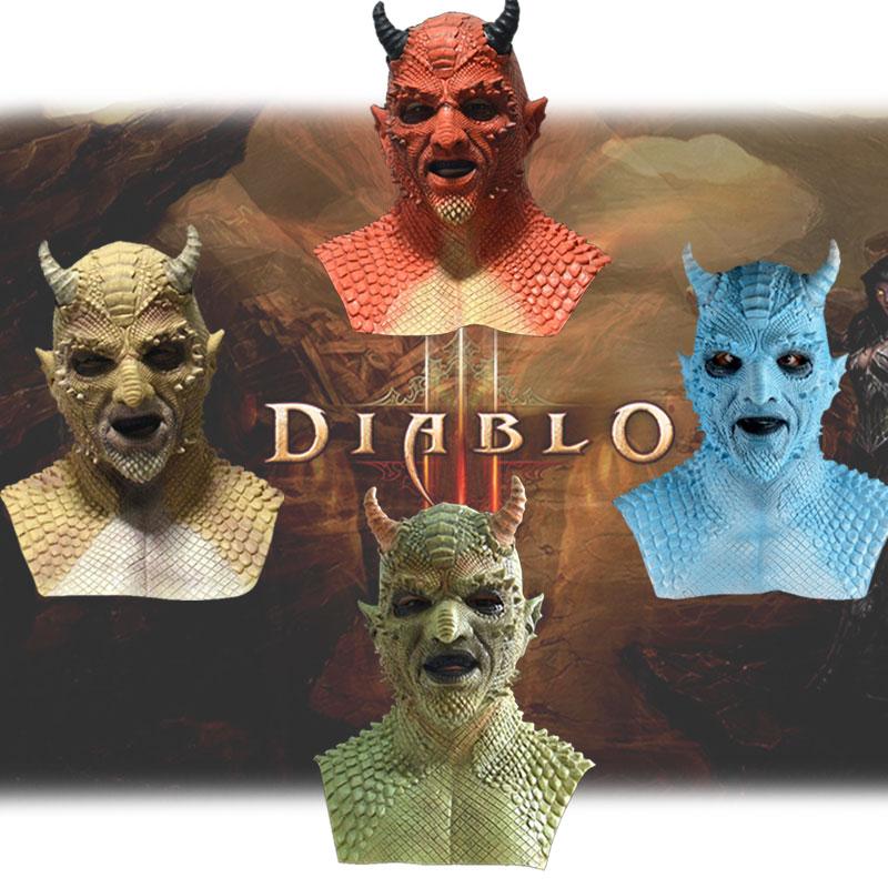 Diablo Demon Belial Mask Latex Headgear Game Roleplaying Halloween Toy Funny