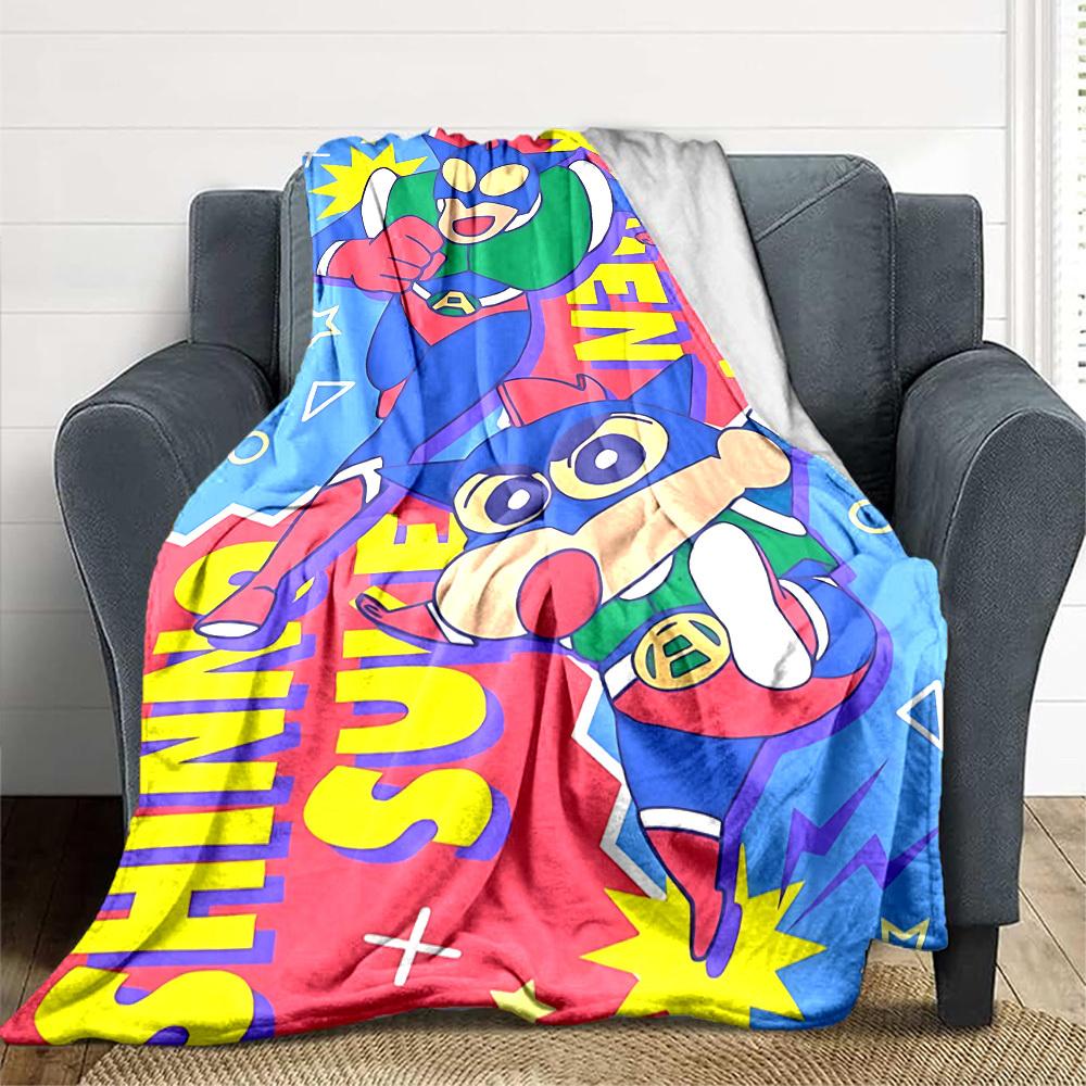 1pc Crayon Shin chan Blanket Soft All Season Throw with Vibrant Design, Perfect for Home, Travel, and Gifts, Ideal for Naps and Camping