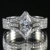 CopperTrendy Luxury Marquise Cut Ring for Women Bright AAA Cubic Zirconia Engagement Bridal Wedding Band Jewelry