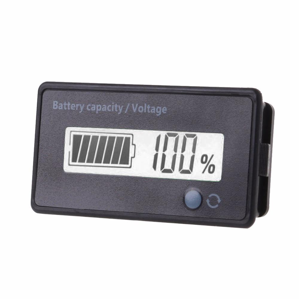 7-100V LCD Display Voltmeter Battery Capacity Indicator Lithium Battery Universal Power Display Meter GY-6GD Green/Blue/White