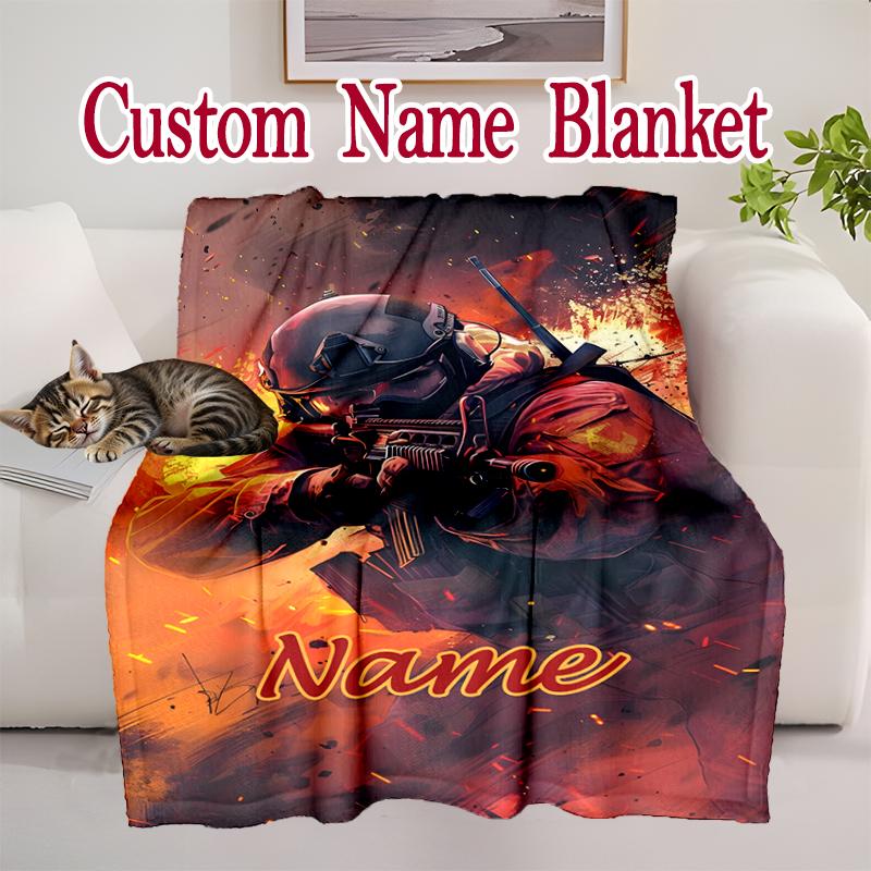 [1pc Counter-Strike Blanket] All-Season Blanket - Cozy Blanket for Sofa Couch Home Decoration, Digital Printed Nap Blanket