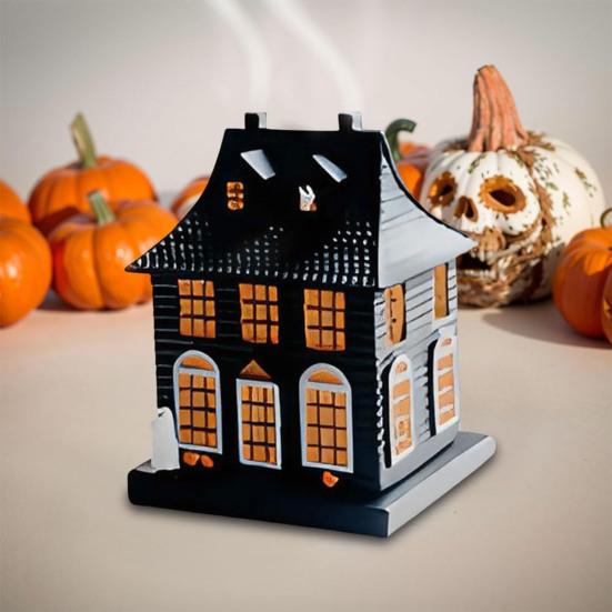 Geister Räuchergefäß Hausform Harz Spukhaus Kegelräuchergefäß Halloween Dekoration Heimduft Ornament