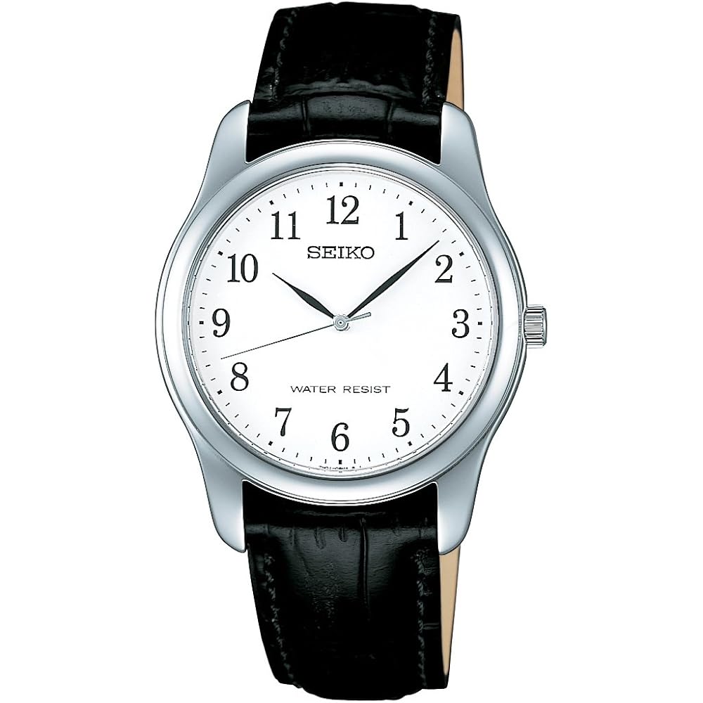 

Seiko Selection SCXP033 Men s Unisex Quartz Watch 35mm Case White Dial Leather Strap Stainless Steel