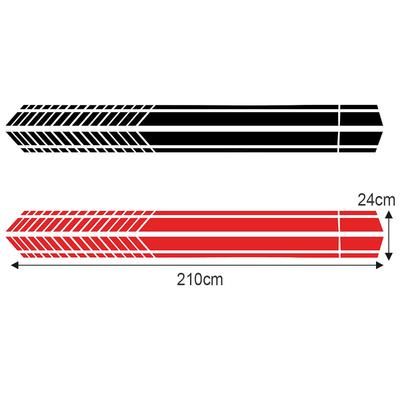 210CM PVC 2 Colors Stripe Personality Car Racing Waist Line Body Side Body Sticker
