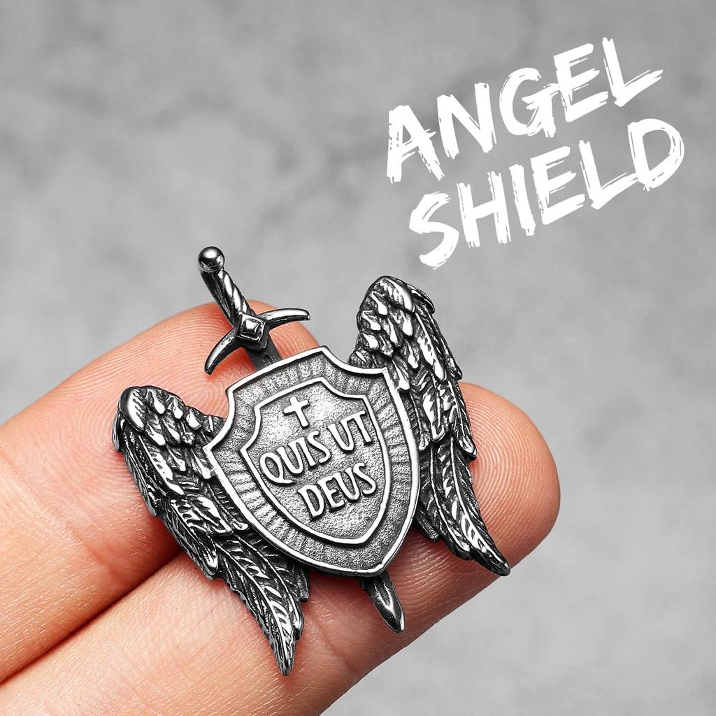Angel St.Michael Guardian Amulet Men Necklaces Stainless Steel Pendants Chains Women Jewelry Vintage Accessories Gift