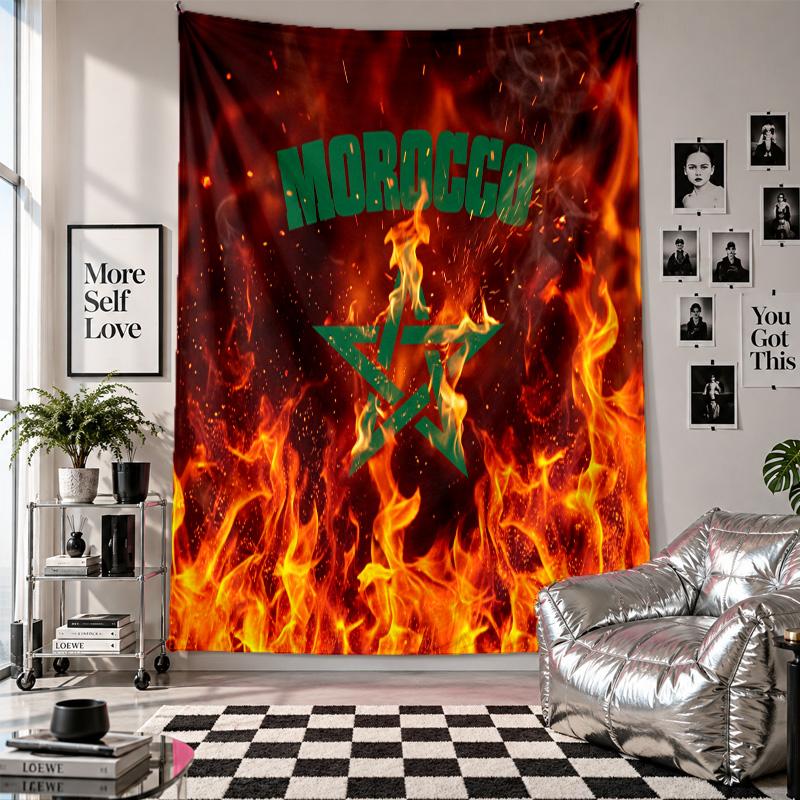 Morocco Football Wall Tapestry Home Decor Wall Hanging Cloth for Bedroom Living Room Background