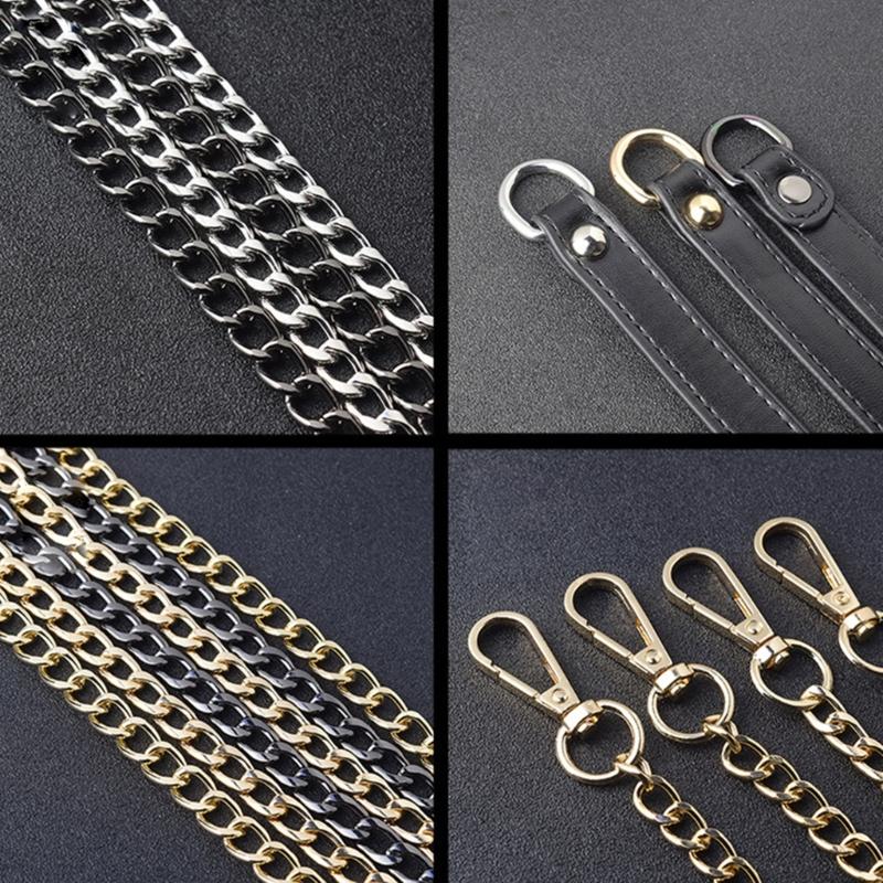 PU Leather Shoulder Strap Metal Bag Chain Replacement Belt Handbag Replacement Strap Bag Strap for Crossbody Bag