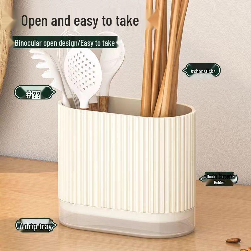 Wall-Mounted Chopstick and Spoon Holder Basket