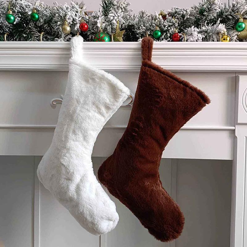 1PC Farmhouse Christmas Gift  Fireplace Decor Large Christmas Stockings