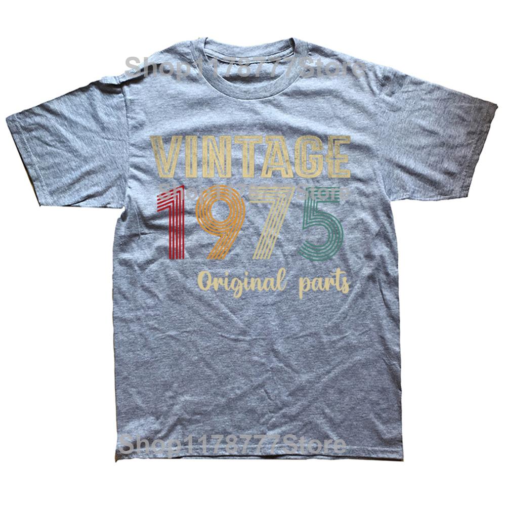 Retro Vintage 1975 Original Parts 50 Years Old Birthday T Shirts Cotton Streetwear Gifts Men Fashion Casual Oversized T Shirt