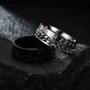 Fashion 8mm Stainless Steel Chain Spinner Fidget Rings for Women Men Vintage Norse Viking Runes Rings Retro Amulet Jewelry Gifts