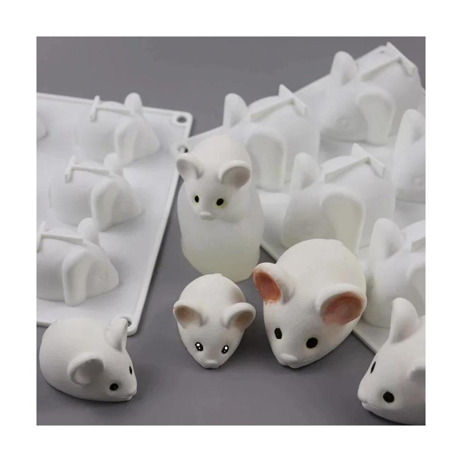1 Pcs Cute Shape Mouse Mold Mousse Cake Dessert Baking Chocolate Silicone Mould Kitchen Fondant Cake Decor Tool Kitchen Supplies