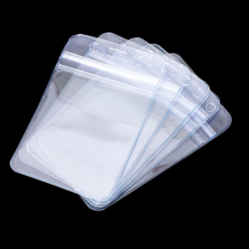 JINGRUIXIANG PVC Transparent Horizontal ID Badge Holders (20 Pack)