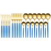 Gold Cutlery Set 24 Piece Tableware Sets Dishes Knives Spoons Forks Stainless Steel Dinnerware Set
