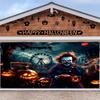 Halloween Garage Door Cover 180x400cm 100D Polyester Custom Halloween Pumpkin Lantern Forest Halloween Background