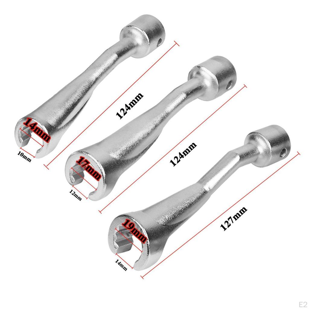 3x Drive 12.5 mm Wrenches for Injections Lines Nut Hand Tools 1/2 Square Head Home