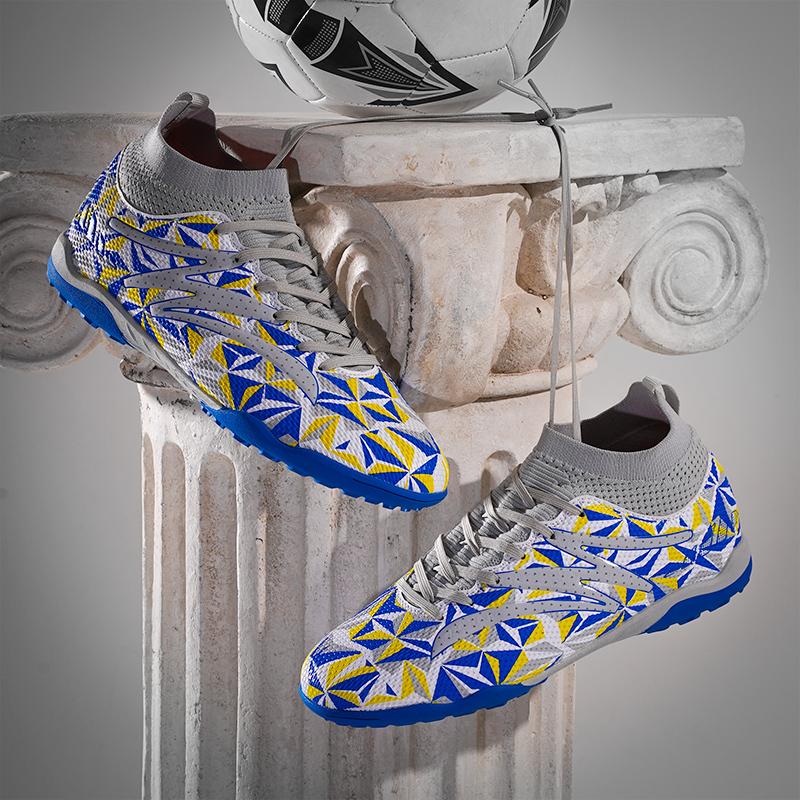 Männer Fußball Stiefel Lange Spikes Hohe Knöchel Fußball Schuhe TF Outdoor Gras Stollen Fußball Stiefel Training Sport Fußball Schuhe