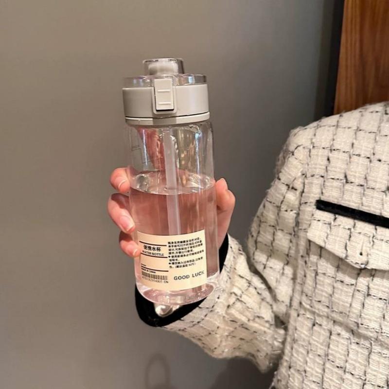 450ML Transparent Sports Water Bottle Fitness Plastic Cups With Capacity Scale Leak-proof Drinking Bottles for Summer Drinkware