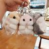 Cute Hamster Keychain Pendant Backpack Small Hanging Ornament School Bag Doll Hamster Chain Doll Plush Toy