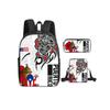 Flag Print 3Pcs/Set Backpack with Messenger Bag ,Pencil Bags for Boy/Girl Best Gift Cartoon Student School Bags