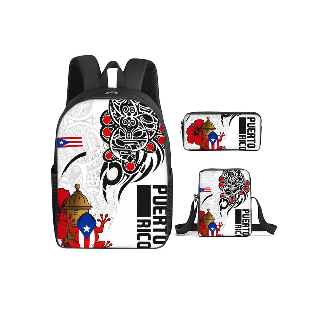 Flag Print 3Pcs/Set Backpack with Messenger Bag ,Pencil Bags for Boy/Girl Best Gift Cartoon Student School Bags