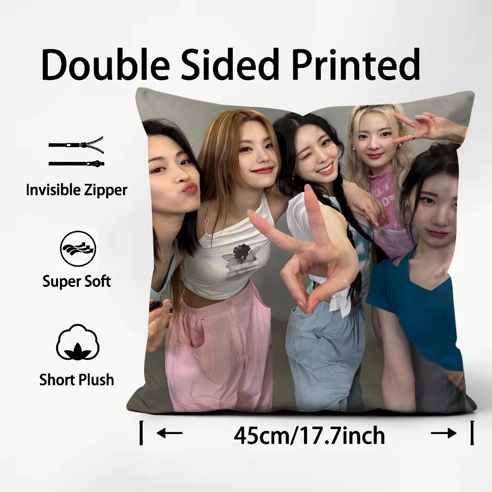 Kpop Style Group Itzy Cushion Cover Soft & Easy-Wash Pillow Case – Versatile For Couch, Bed, Travel And Office