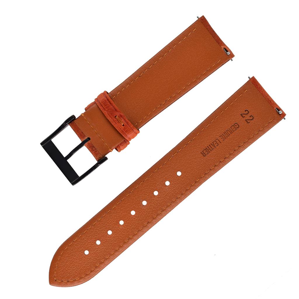Applicable To Samsung Huawei Genuine Leather Strap For Men And Women, Quick Release Raw Ear 2022Mm Oil Wax First Layer Cowhide Strap Leather