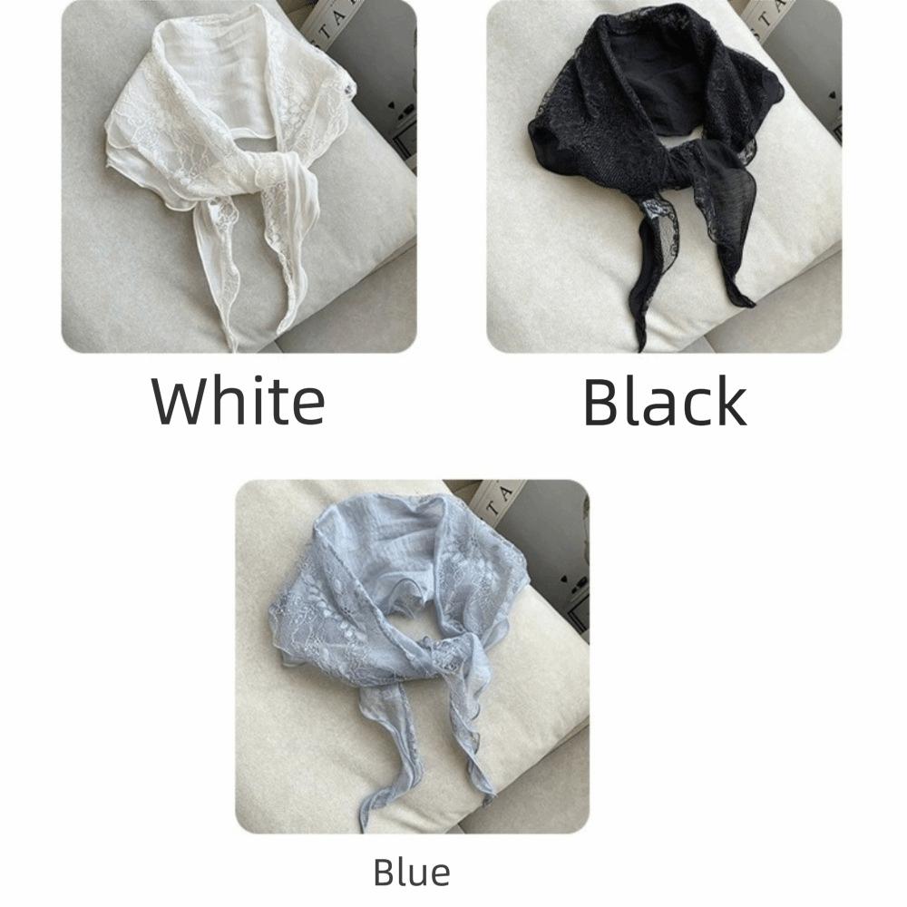 Fashion Breathable Triangle Scarf Sunscreen Lightweight Lace Headband with Lace Wraps Triangle Waistband Clothing Accessories