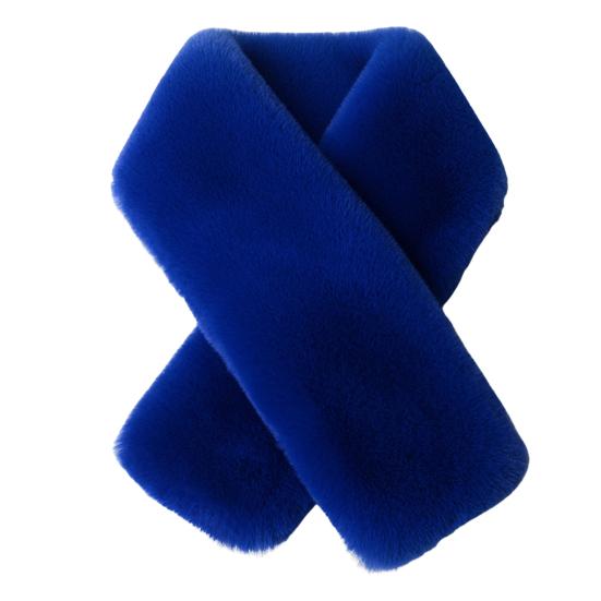 

Шарф-крест из искусственного меха кролика, двусторонний, мягкий, моющийся, утолщенный, сохраняющий тепло королевский синий