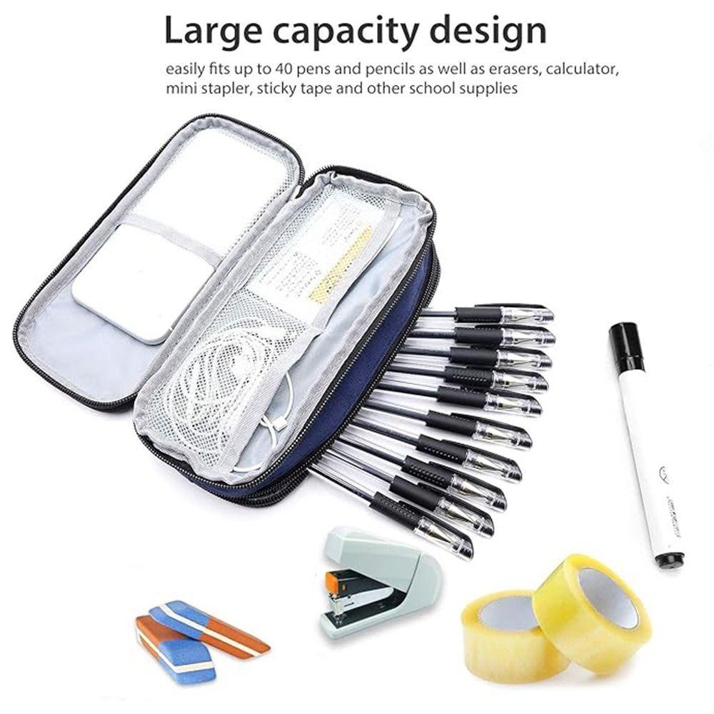 Portable Stationery Organizer Solid Color Pen Organizer Pouch Multifunctional Pencil Case  Students