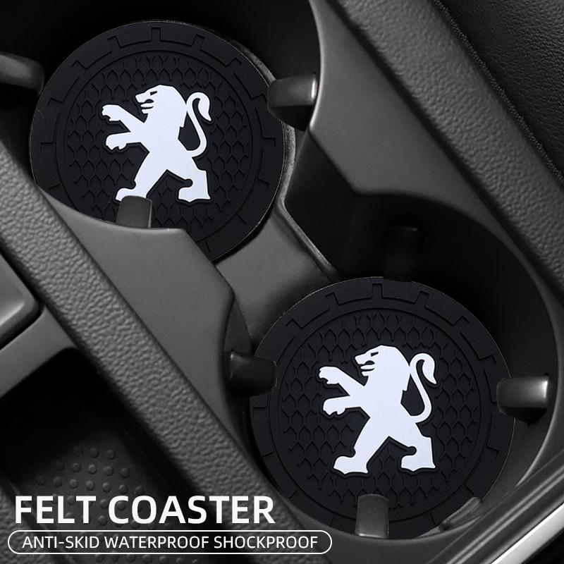 2Pcs Silicone Anti-slip Pad Car Coaster Water Cup Slot Mat For Peugeot 5008 508 408 4008 3008 208 2008 Landtrek Rifter Valve cap
