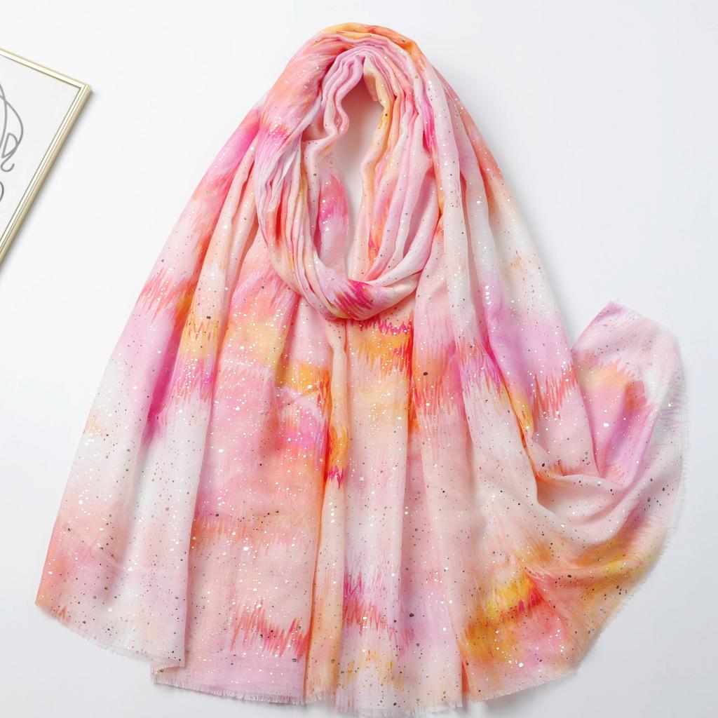 Hot stamping cloud light wind light satin cotton printing long towel factory sales travel vacation sunscreen shawl