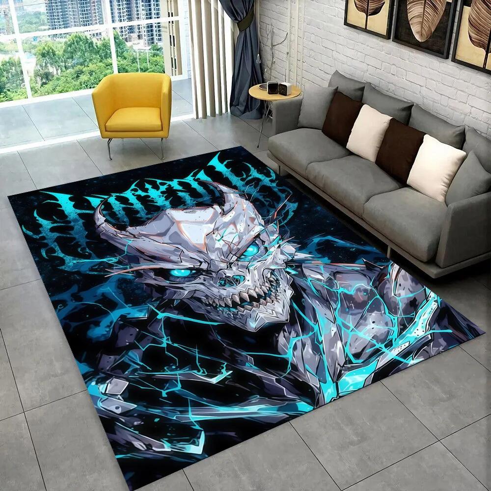 Tappeto Cartoon Anime Kaiju No.8 3D per Soggiorno Camera da Letto Casa Decorazione Divano, Tappetino Antiscivolo per Giochi Bambini Regalo