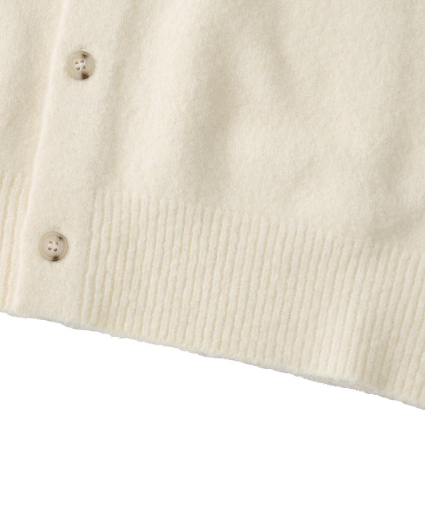 Analog Mood Handy Round Crop Fit Knit Cardigan (Ivory)