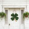 St. Patrick's Day Wreath With Four-Leaf Clover Wooden Wall Door Ornament Hanging Hanger Fireplace 2026 Arrangement Decorati Y5U2