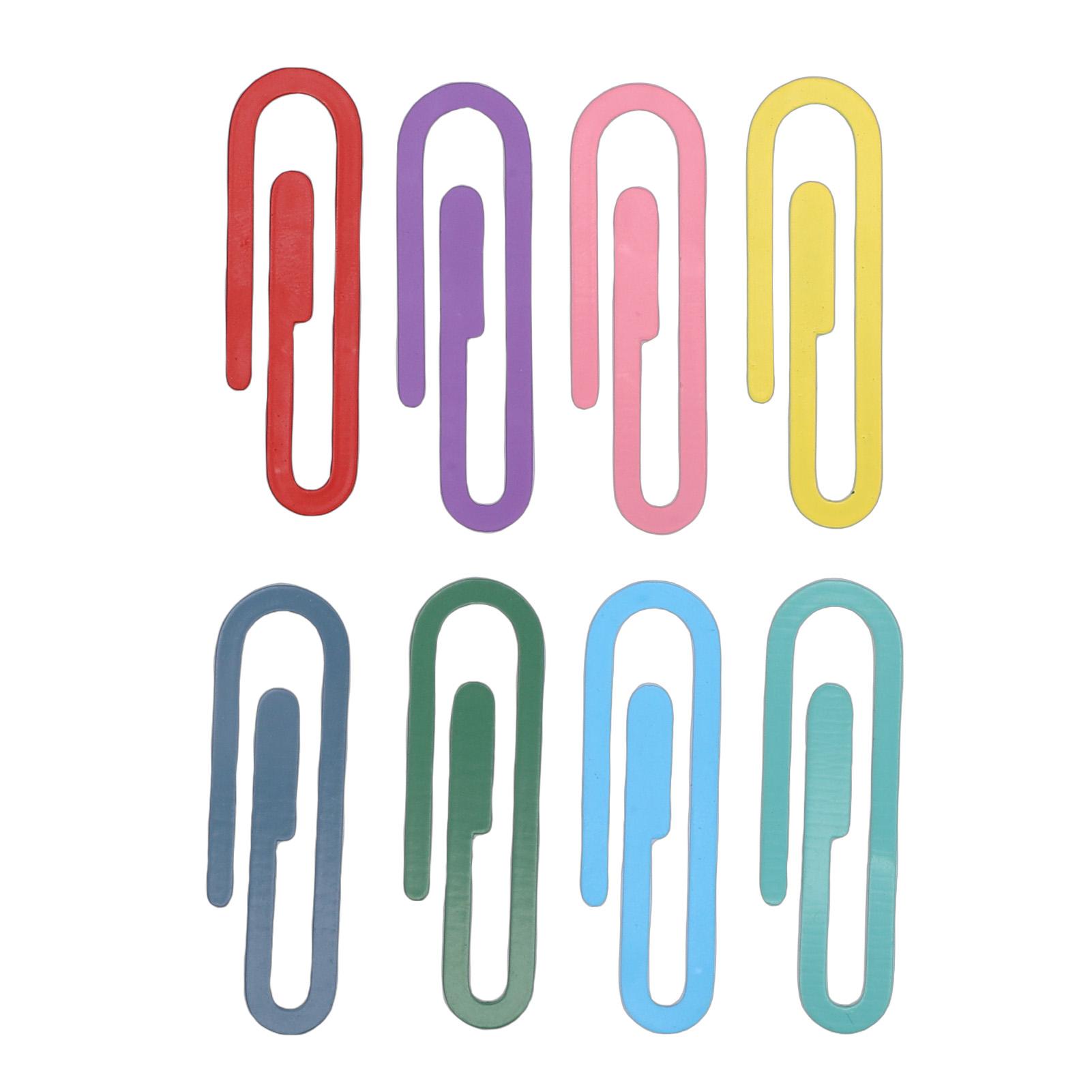 

100pcs Assorted Colors Cute Paper Clips Metal Large Flat Paper Clips for School Bookmark Stationery Supplies