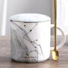 400ML Twelve Constellation Marble Cup with Cover Long Spoon Ceramic Party Tableware Set Porcelain Breakfast Coffee Mug Cup