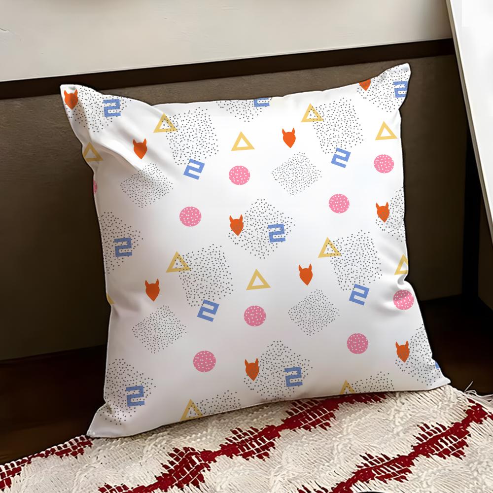 MMemphis Seamless Patterns Cushion Cover Reversible Soft Durable Pillow Cover Home  Car MultiScene Use for Daily Comfort